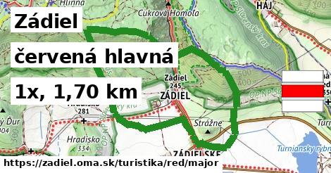 Zádiel Turistické trasy červená hlavná