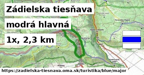 Zádielska tiesňava Turistické trasy modrá hlavná