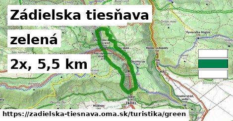 Zádielska tiesňava Turistické trasy zelená 