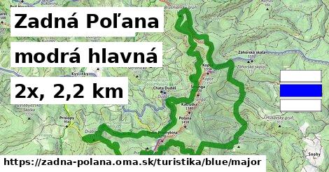 Zadná Poľana Turistické trasy modrá hlavná