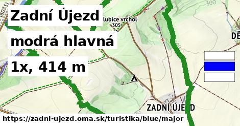Zadní Újezd Turistické trasy modrá hlavná