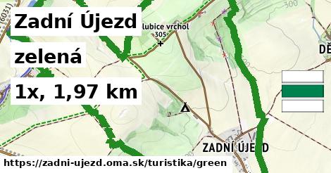 Zadní Újezd Turistické trasy zelená 