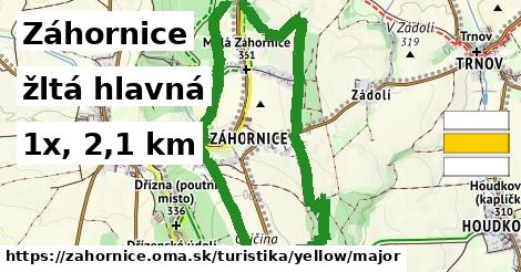 Záhornice Turistické trasy žltá hlavná