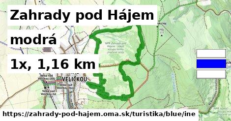 Zahrady pod Hájem Turistické trasy modrá iná