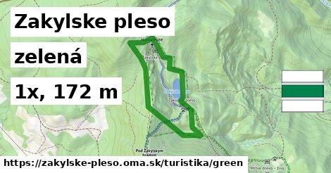 Zakylske pleso Turistické trasy zelená 