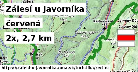 Zálesí u Javorníka Turistické trasy červená 