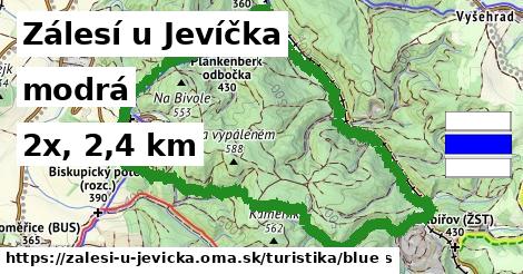Zálesí u Jevíčka Turistické trasy modrá 