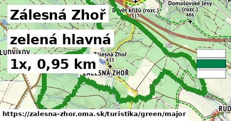 Zálesná Zhoř Turistické trasy zelená hlavná