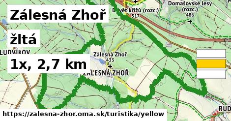 Zálesná Zhoř Turistické trasy žltá 