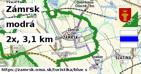 Zámrsk Turistické trasy modrá 