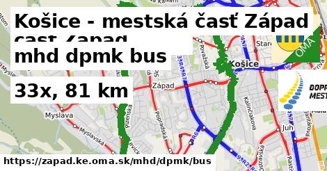 Košice - mestská časť Západ Doprava dpmk bus