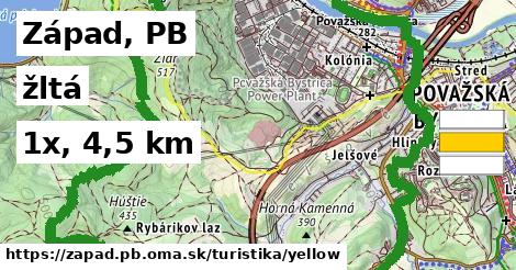 Západ, PB Turistické trasy žltá 