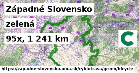 Západné Slovensko Cyklotrasy zelená bicycle