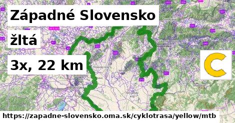 Západné Slovensko Cyklotrasy žltá mtb