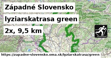 Západné Slovensko Lyžiarske trasy zelená 