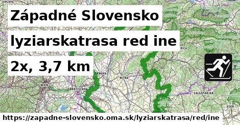 Západné Slovensko Lyžiarske trasy červená iná