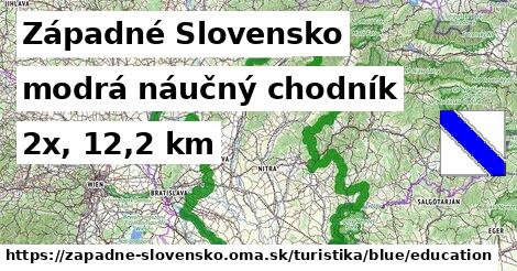Západné Slovensko Turistické trasy modrá náučný chodník