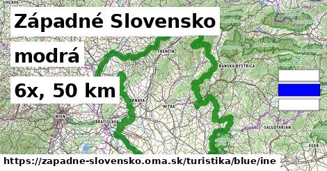 Západné Slovensko Turistické trasy modrá iná
