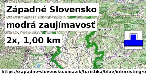 Západné Slovensko Turistické trasy modrá zaujímavosť