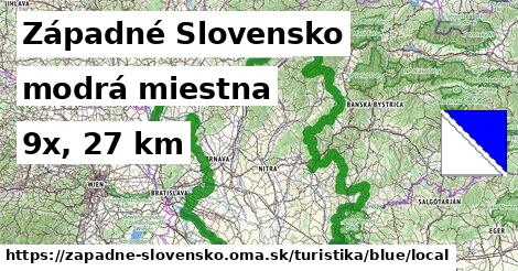 Západné Slovensko Turistické trasy modrá miestna