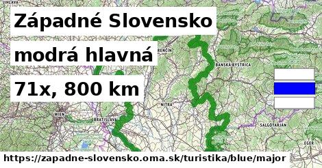 Západné Slovensko Turistické trasy modrá hlavná