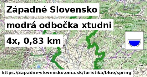 Západné Slovensko Turistické trasy modrá odbočka xtudni