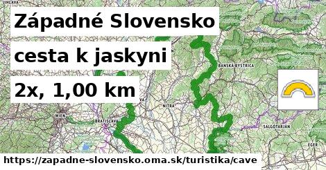 Západné Slovensko Turistické trasy cesta k jaskyni 