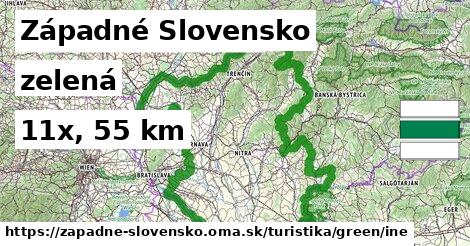 Západné Slovensko Turistické trasy zelená iná