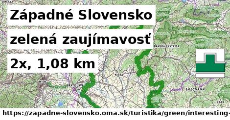 Západné Slovensko Turistické trasy zelená zaujímavosť