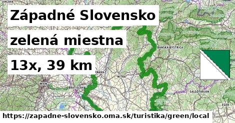 Západné Slovensko Turistické trasy zelená miestna