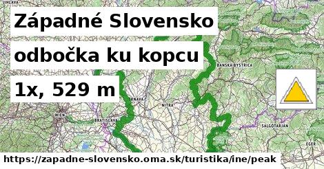 Západné Slovensko Turistické trasy iná odbočka ku kopcu