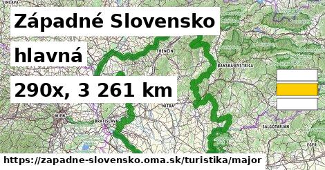 Západné Slovensko Turistické trasy hlavná 