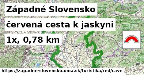 Západné Slovensko Turistické trasy červená cesta k jaskyni