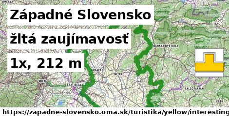Západné Slovensko Turistické trasy žltá zaujímavosť