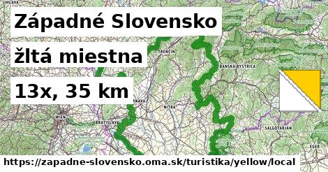 Západné Slovensko Turistické trasy žltá miestna