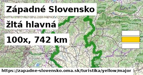 Západné Slovensko Turistické trasy žltá hlavná