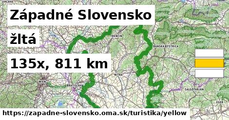 Západné Slovensko Turistické trasy žltá 