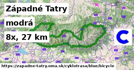 Západné Tatry Cyklotrasy modrá bicycle