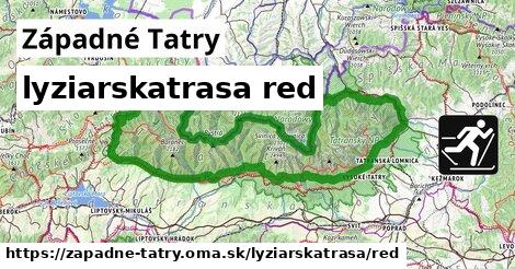 Západné Tatry Lyžiarske trasy červená 