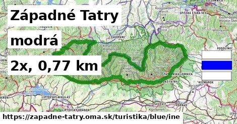 Západné Tatry Turistické trasy modrá iná