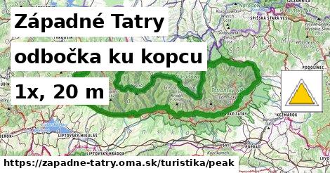 Západné Tatry Turistické trasy odbočka ku kopcu 