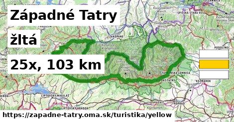 Západné Tatry Turistické trasy žltá 