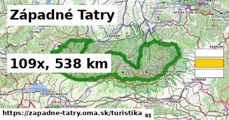 Západné Tatry Turistické trasy  