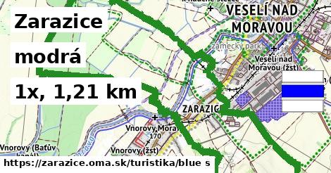 Zarazice Turistické trasy modrá 