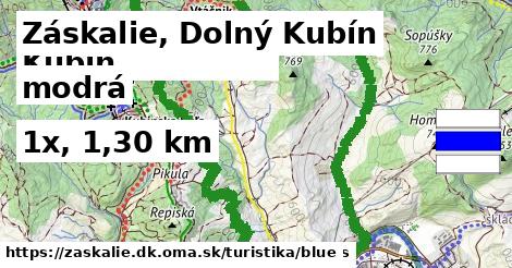 Záskalie, Dolný Kubín Turistické trasy modrá 