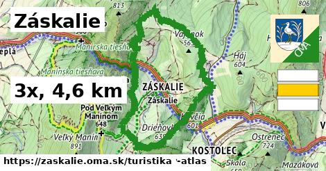 Záskalie Turistické trasy  