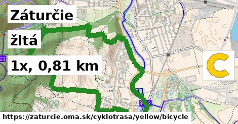 Záturčie Cyklotrasy žltá bicycle