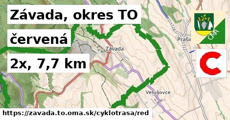 Závada, okres TO Cyklotrasy červená 