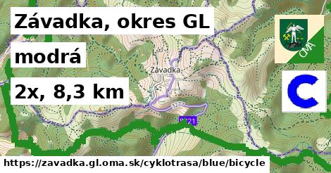 Závadka, okres GL Cyklotrasy modrá bicycle