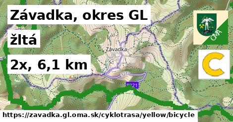 Závadka, okres GL Cyklotrasy žltá bicycle